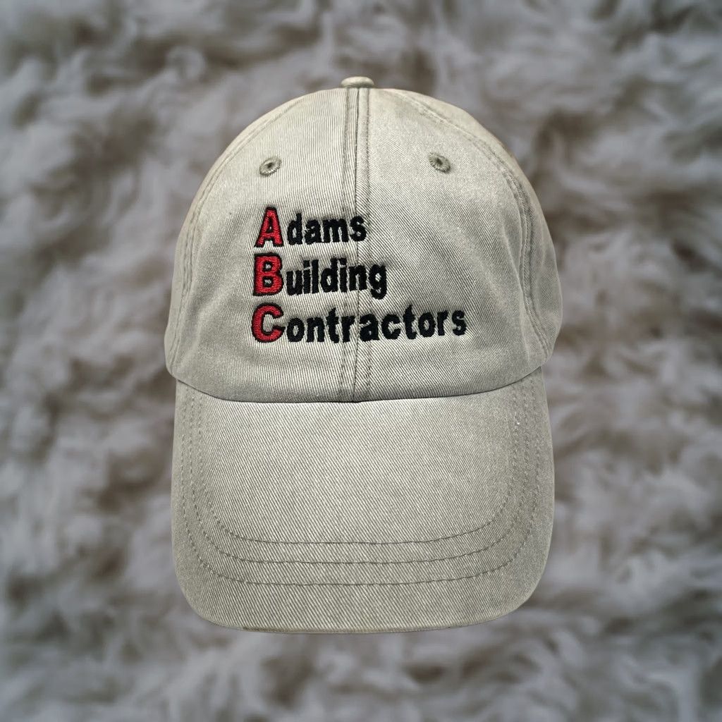 Vintage Adams Building Contractors ABC Leather StrapBack Hat Cap Adjustable Beige Adams Size ONE SIZE - 1 Thumbnail