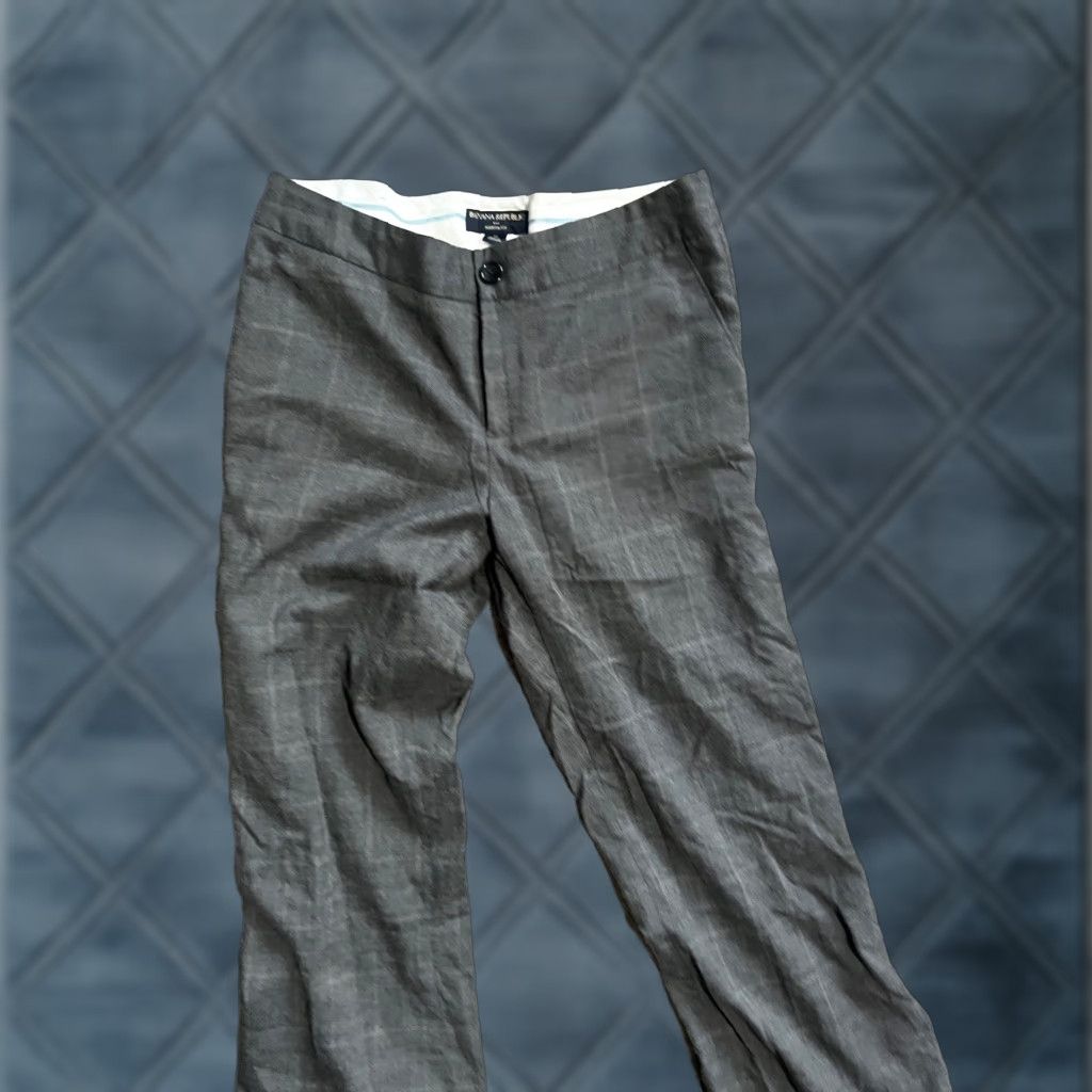 Banana Republic Banana Republic Pants Women 10 Martin Fit Gray Plaid Cotton Blend Wool Y2K Womens Size 32" / US 10 / IT 46 - 1 Thumbnail