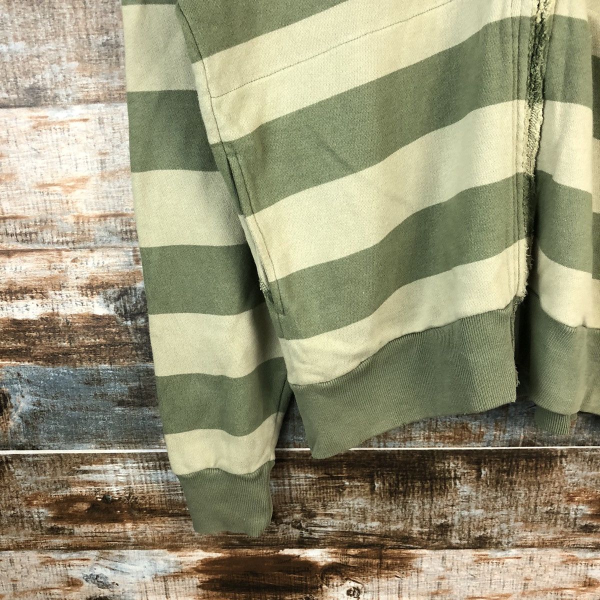XLarge Japan Stripe prison Green Hoodie #A1572