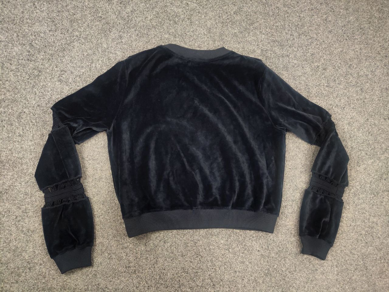 Chloe See by Chloe Floral Velour Crochet Sleeve Pullove Sweatshirt Size L / US 10 / IT 46 - 10 Thumbnail