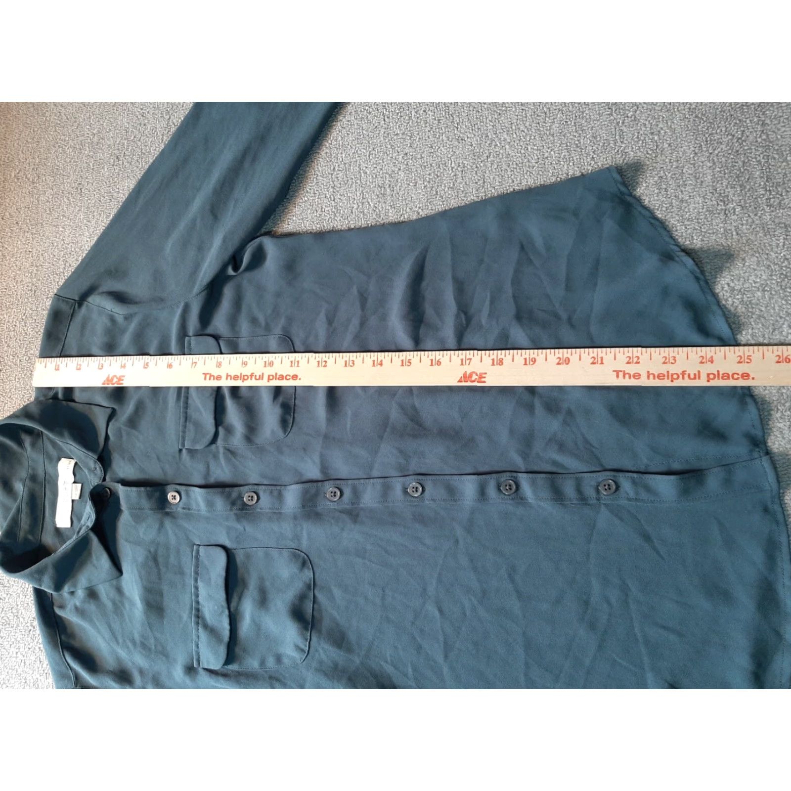 Ann Taylor Ann Taylor Button-Up Shirt Women's Petite Medium Long Sleeve Blue Lightweight 2 Pocket Workwear M P Petite Size M / US 6-8 / IT 42-44 - 3 Thumbnail