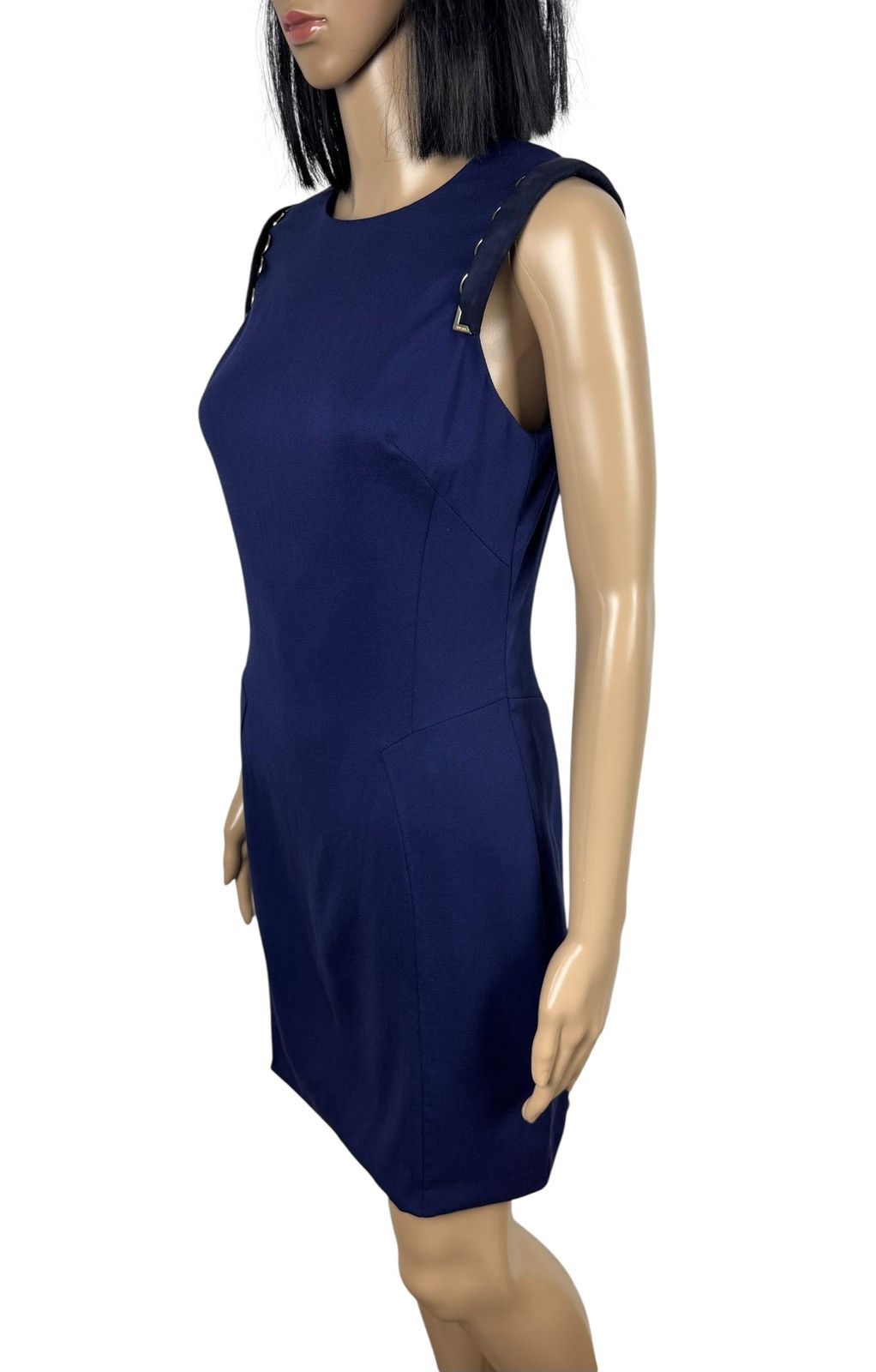 Versace Versace Wool Sheath Mini Dress Leather Decor size 44 Size M / US 6-8 / IT 42-44 - 7 Thumbnail