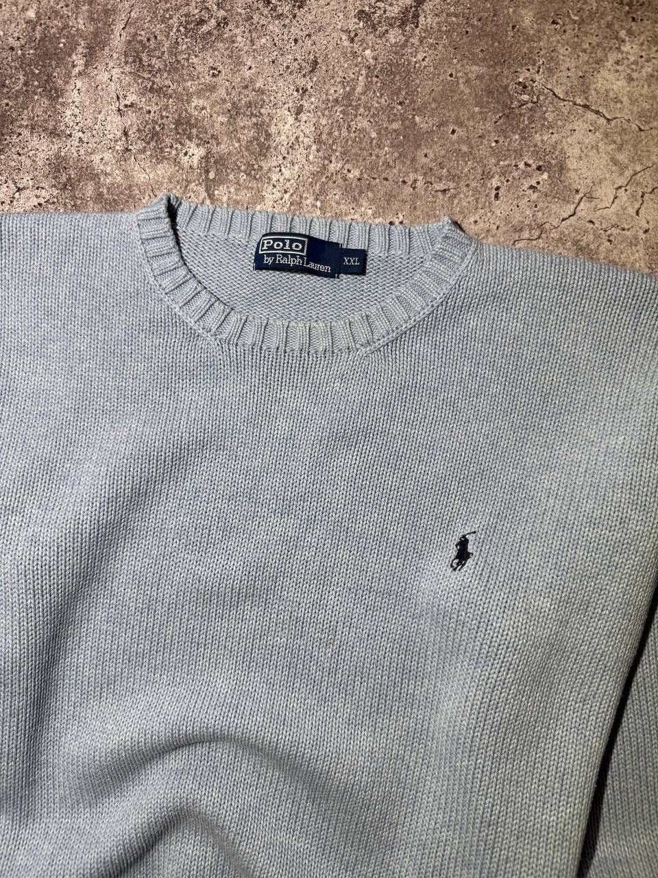 Polo Ralph Lauren Vintage Polo Ralph Lauren Knitted Blue Sweater Cotton Rare Size US XXL / EU 58 / 5 - 3 Thumbnail