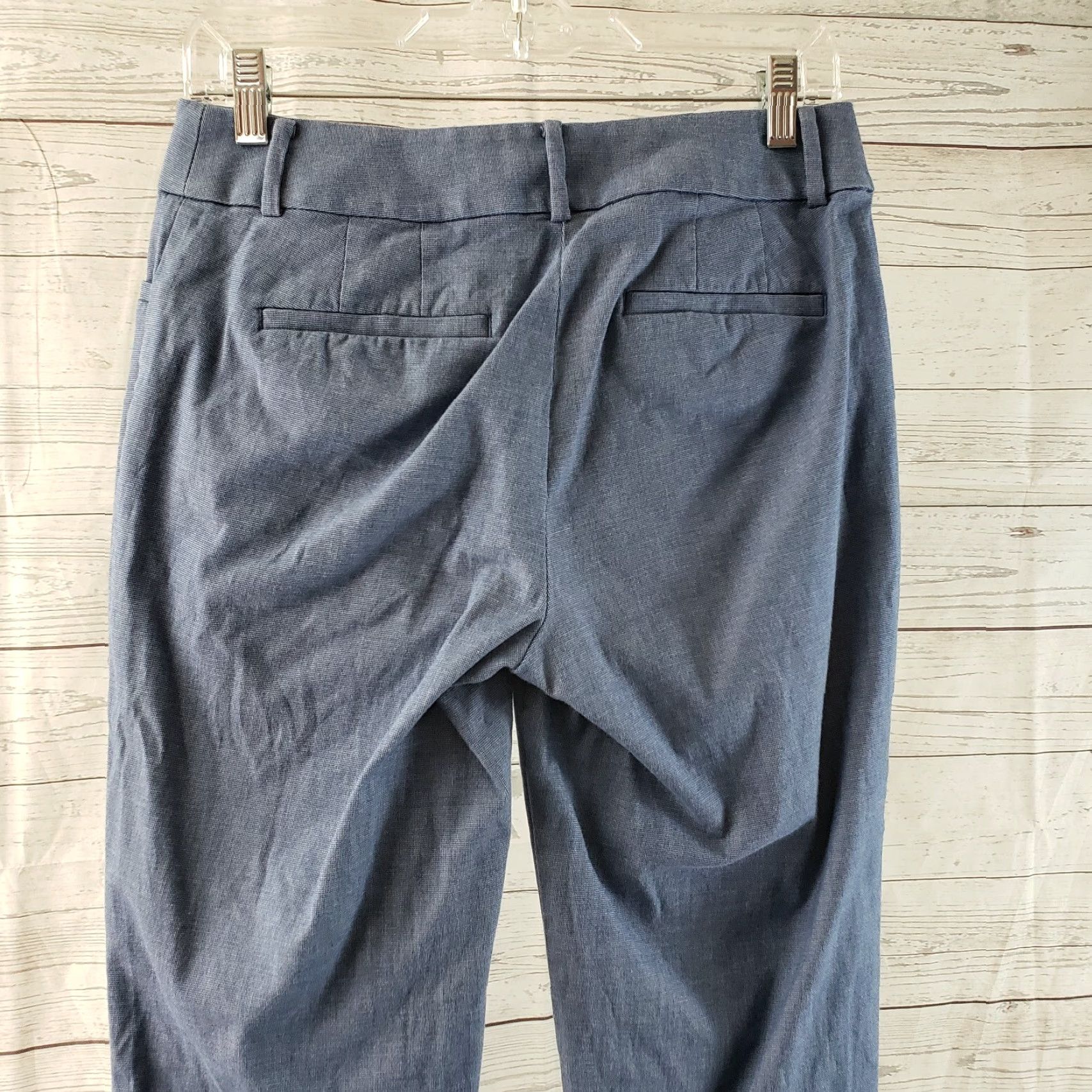 Loft Ann Taylor LOFT Womens Riviera Crop Pants Sz 0 Curvy Blue Mid Rise Cotton Blend Size 25" / US 0 / IT 36 - 4 Thumbnail
