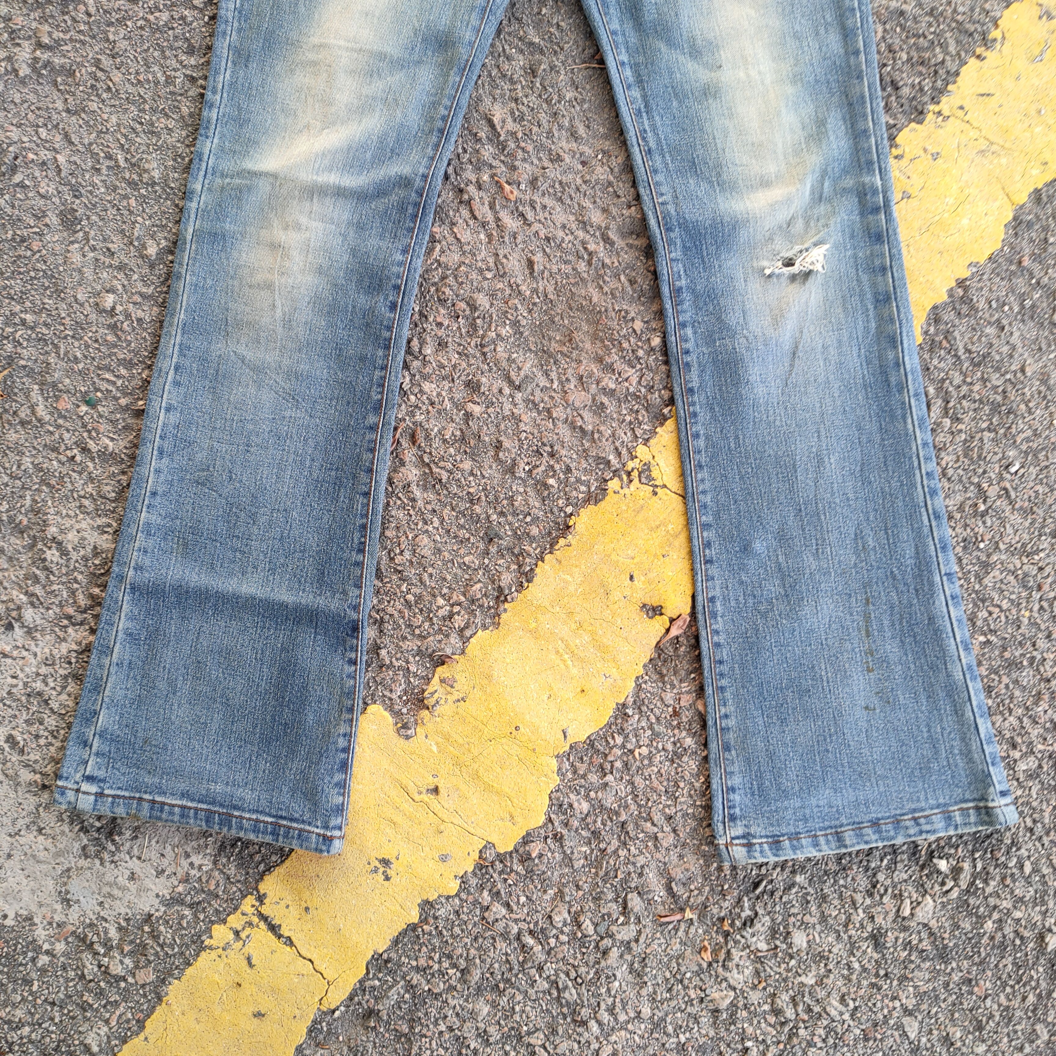 Japanese Brand × Jean × Vintage VINTAGE INTERFLOW FLARE FADED RIPPED JEANS DENIM PANTS Size US 31 - 3 Thumbnail