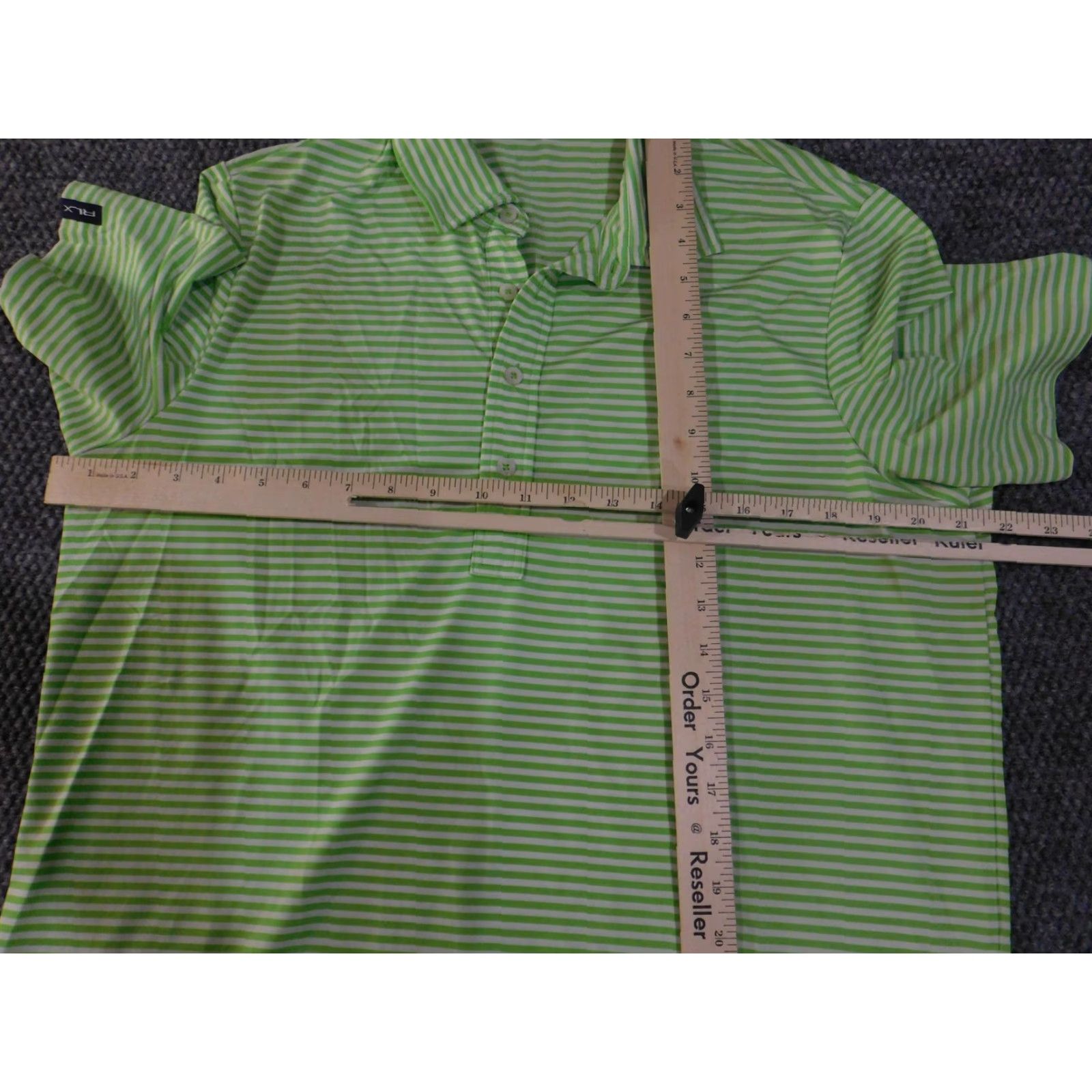 Ralph Lauren RLX Ralph Lauren Polo Shirt Mens M Green White Striped Golf Performance Shirt Size US M / EU 48-50 / 2 - 6 Thumbnail