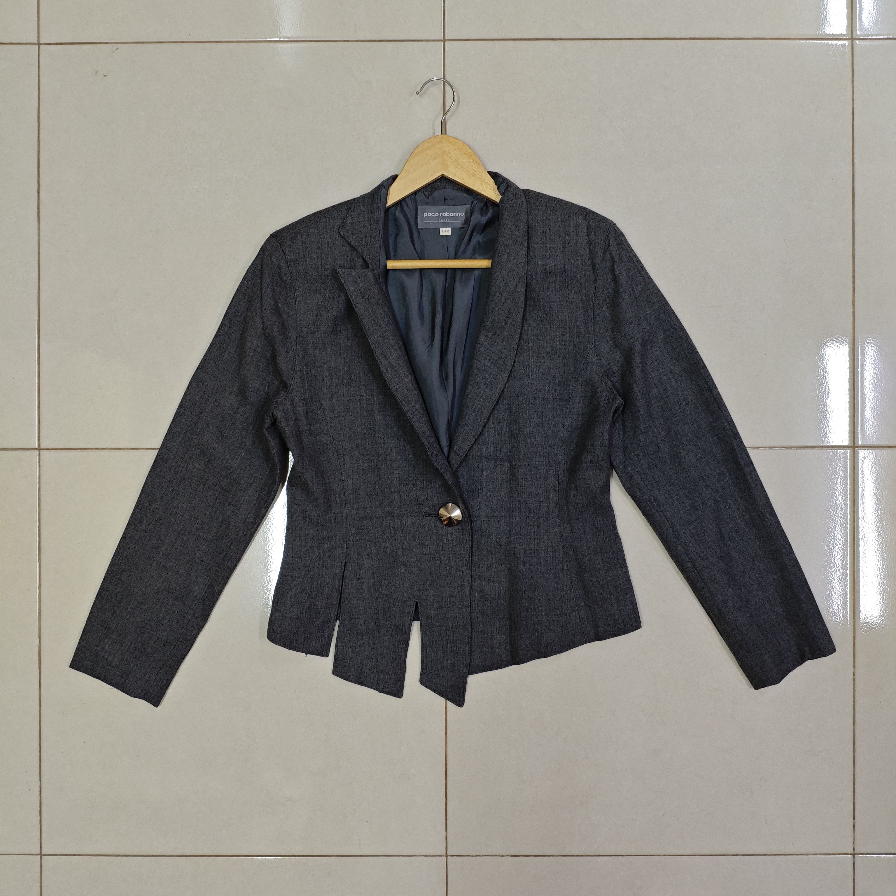 Paco Rabanne PACO RABANNE Gray Crop Jacket Size L / US 10 / IT 46 - 4 Thumbnail