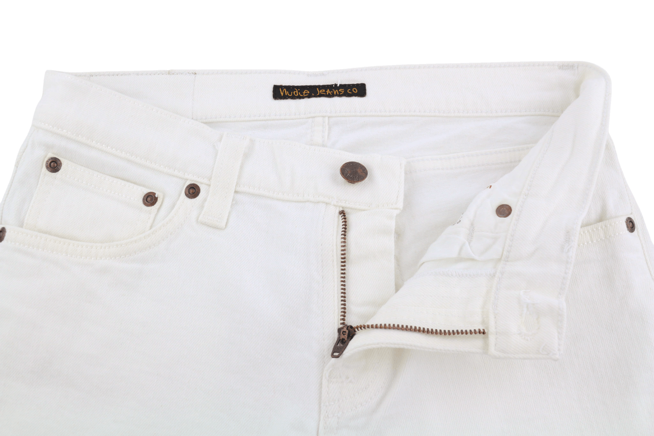 Nudie Jeans LONG JOHN W28/L32 Blazing While Organic Slim 82581 Size US 28 / EU 44 - 4 Thumbnail