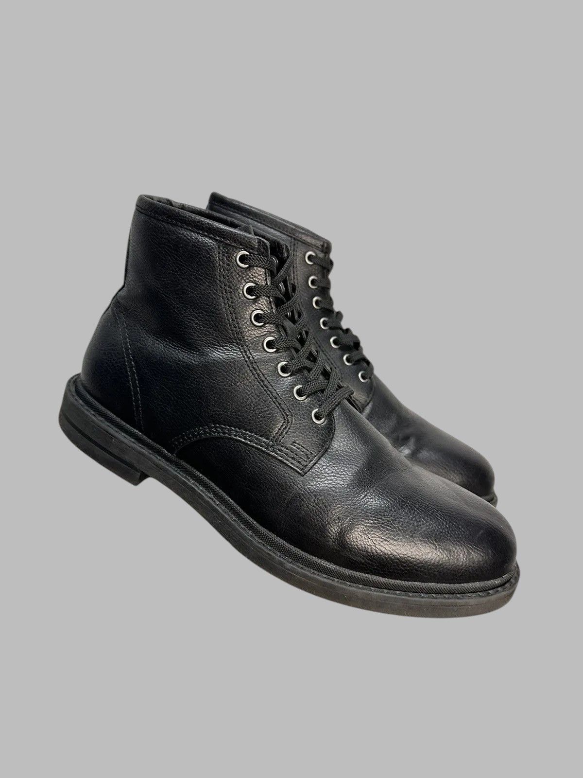 14th Addiction Vintage Black Leather Combat Boots Grunge Military Style Size US 10 / EU 43 - 11 Thumbnail