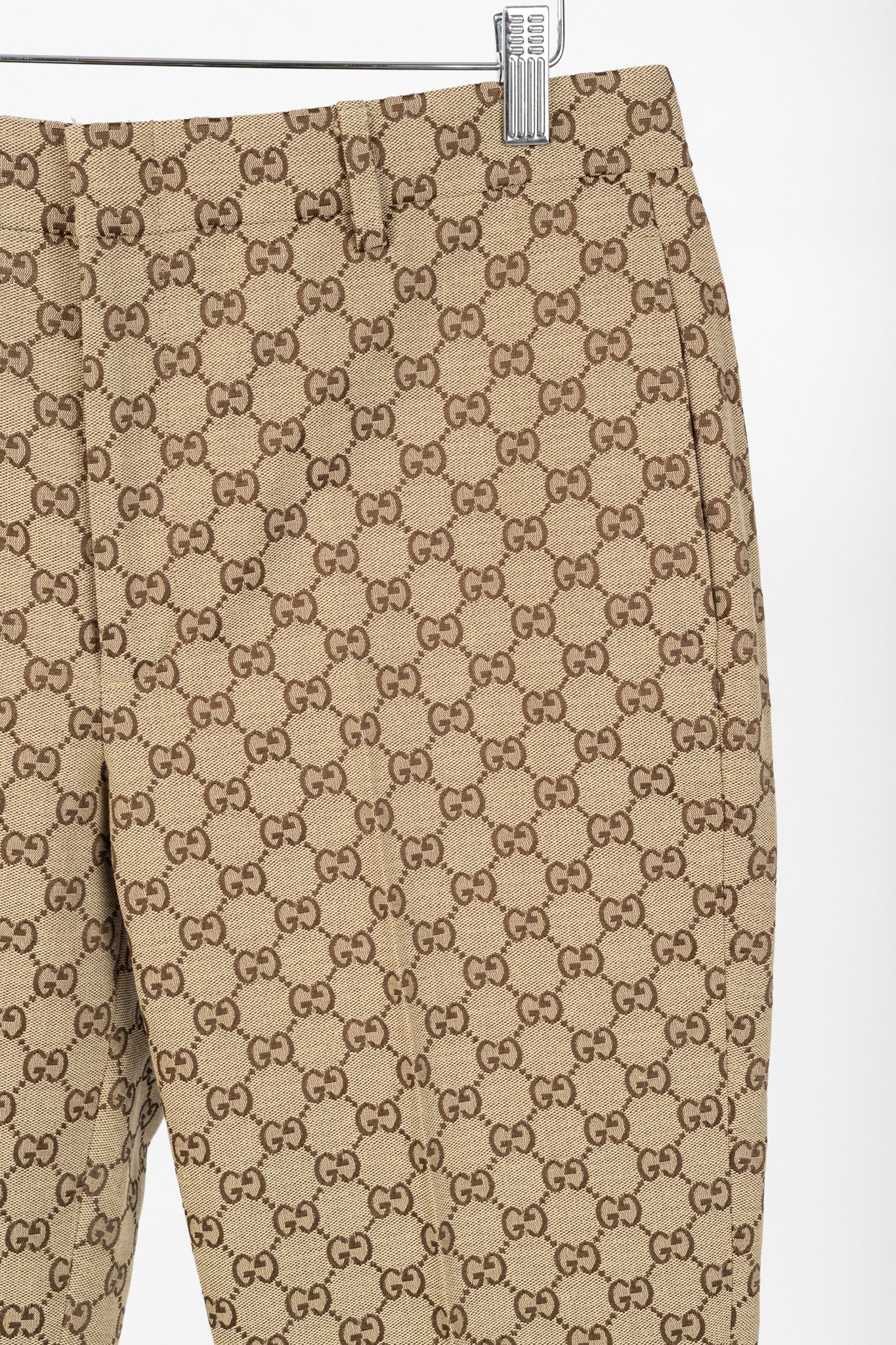 Gucci Gucci Beige & Ebony GG Canvas Cropped Pant Size 28" / US 6 / IT 42 - 4 Thumbnail