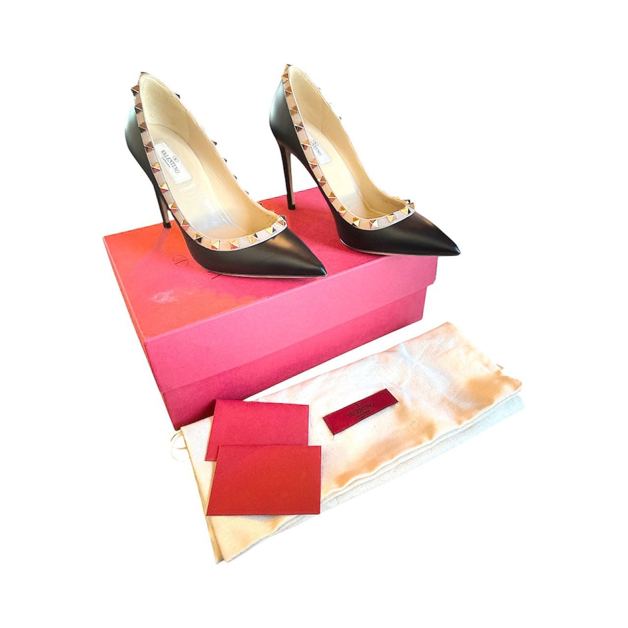 Valentino VALENTINO GARAVANI Rockstud Pointed Heel EU 37.5/7.5 Black Size US 7.5 / IT 37.5 - 1 Thumbnail