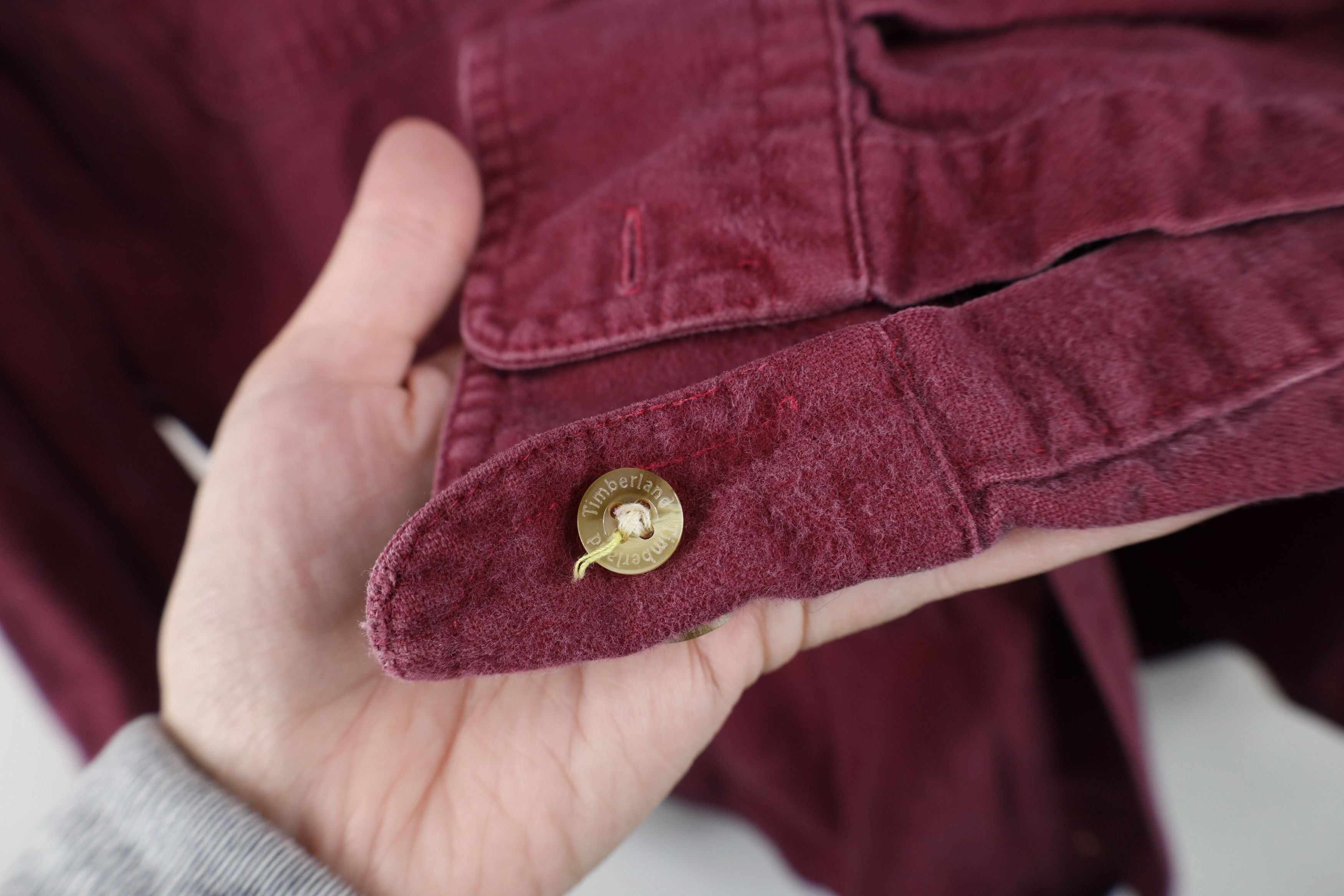 Timberland Vintage 90s Timberland Chamois Cloth Button Shirt Red Size US M / EU 48-50 / 2 - 11 Thumbnail