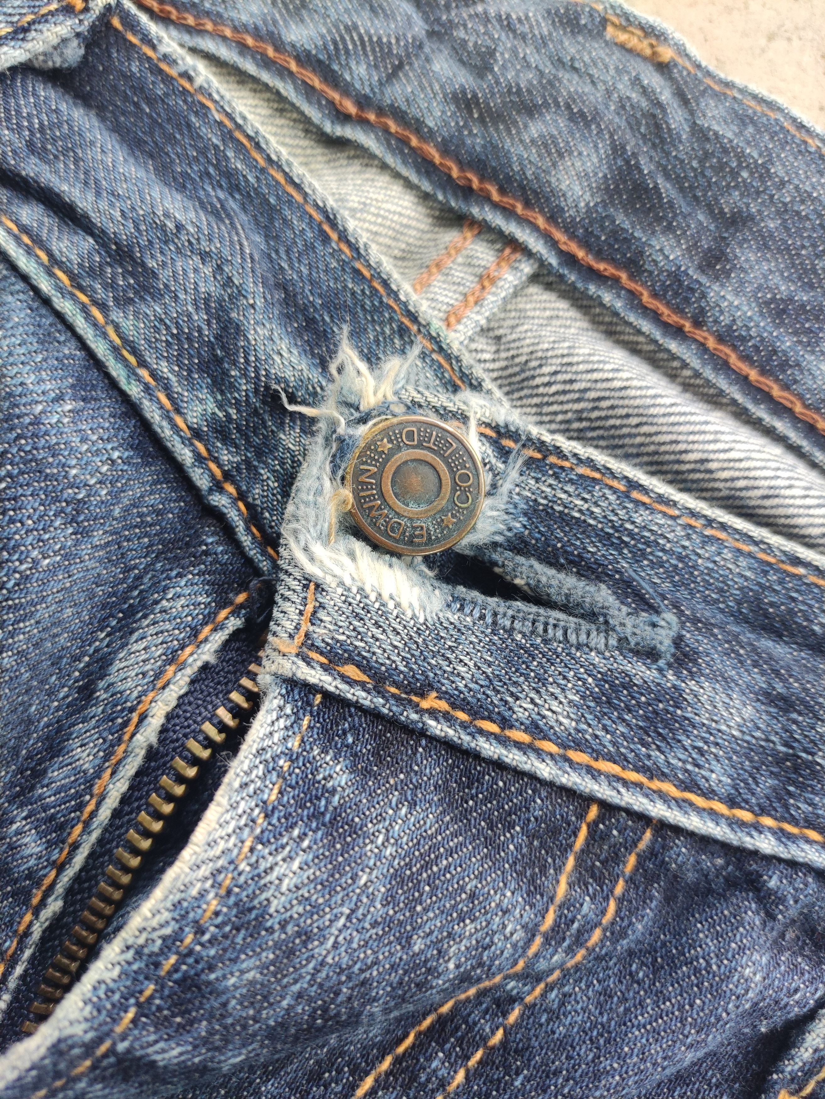 Edwin Vintage Edwin Distressed Faded Jean Denim Pants W33 Size US 33 - 5 Thumbnail
