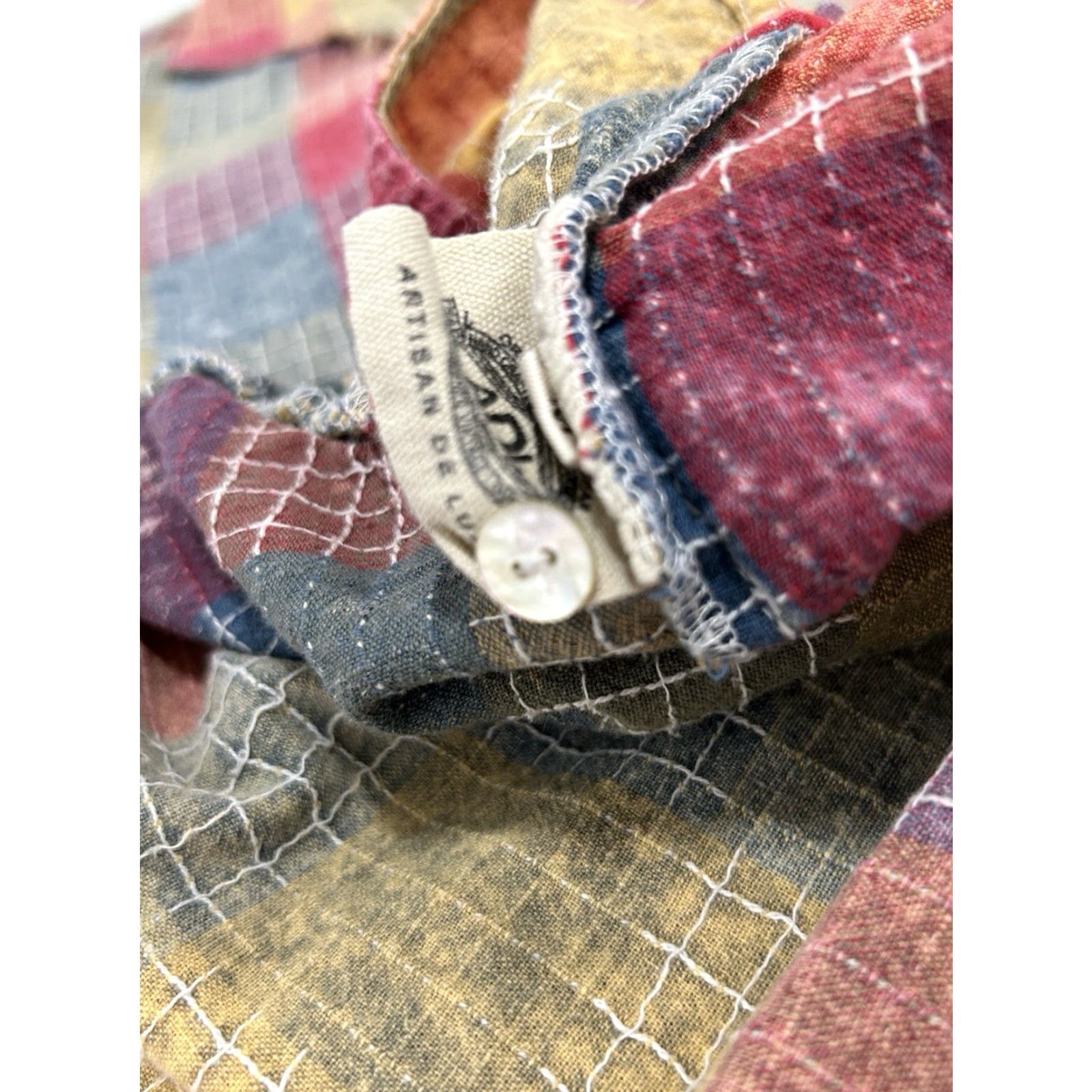 Free People Free People Artisan De Luxe Multicolor Patchwork Button Up Long Sleeve Small S Size S / US 4 / IT 40 - 6 Thumbnail