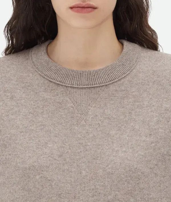 Bottega Veneta o1w1db10825 Compact Cashmere Jumper in Riverbed Melange Size S / US 4 / IT 40 - 3 Thumbnail