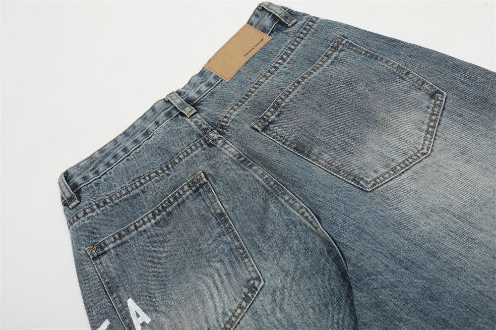 Japanese Brand × Jean American letter print hip hop trend loose washed jeans Size US 32 / EU 48 - 5 Thumbnail