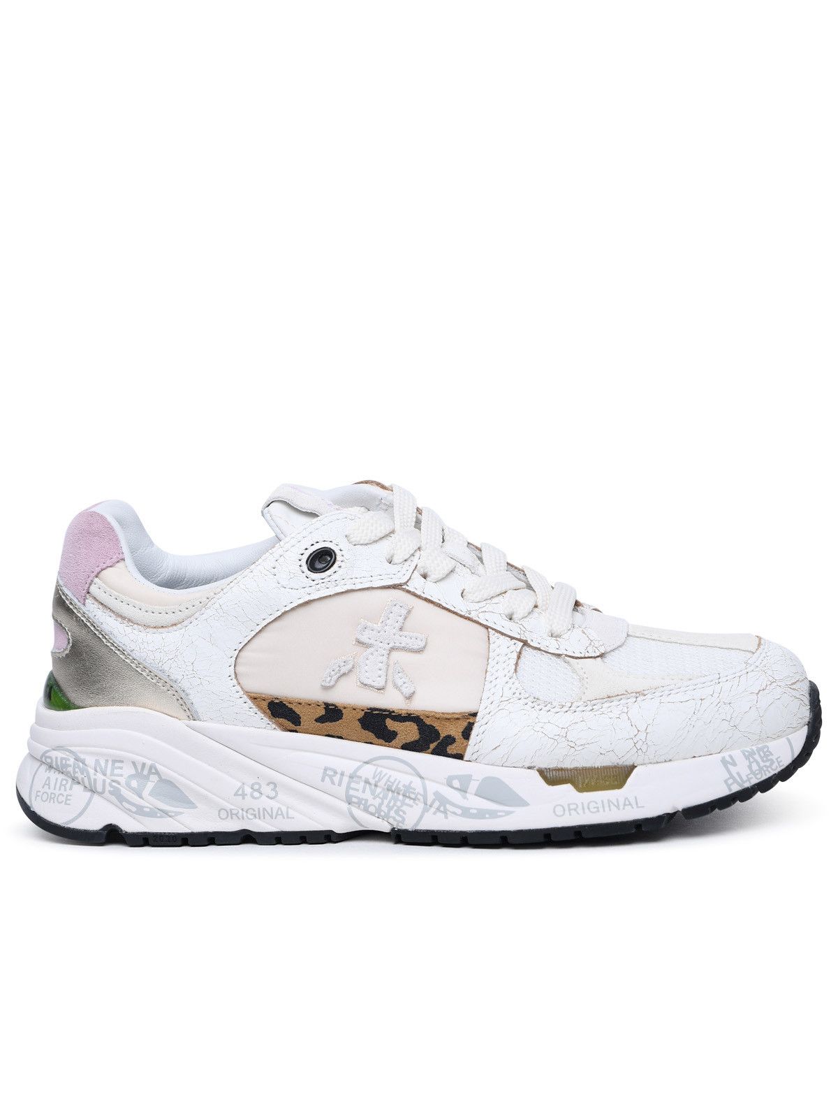 image of Premiata 'mased' White Leather And Nylon Sneakers, Women's (Size 7)