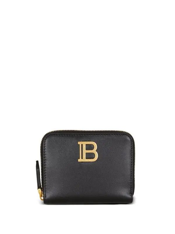 Balmain o1s1wg111225 Size:OS/B-Buzz Plaque Leather Wallet in Black Size ONE SIZE - 1 Thumbnail