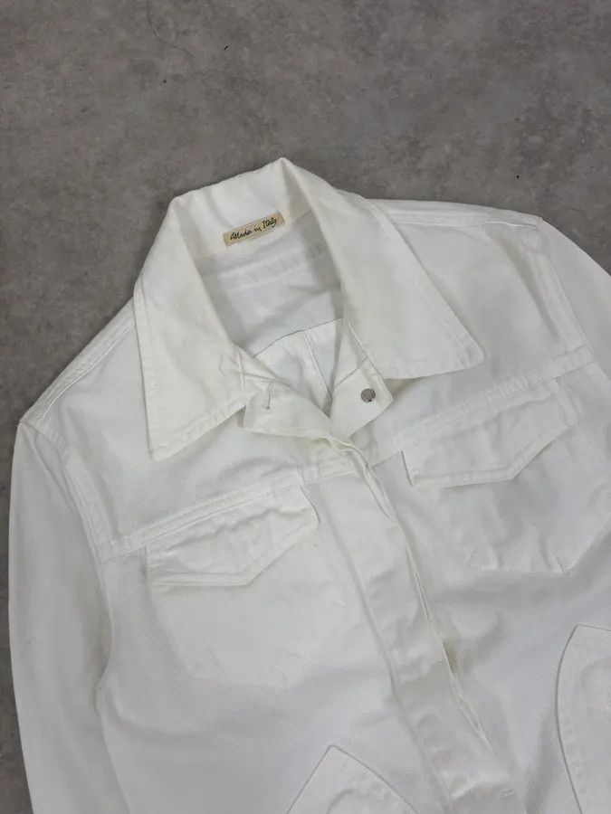 Jean Paul Gaultier 2000s Jean Paul Gaultier White Belted Denim Jacket Size M / US 6-8 / IT 42-44 - 5 Thumbnail