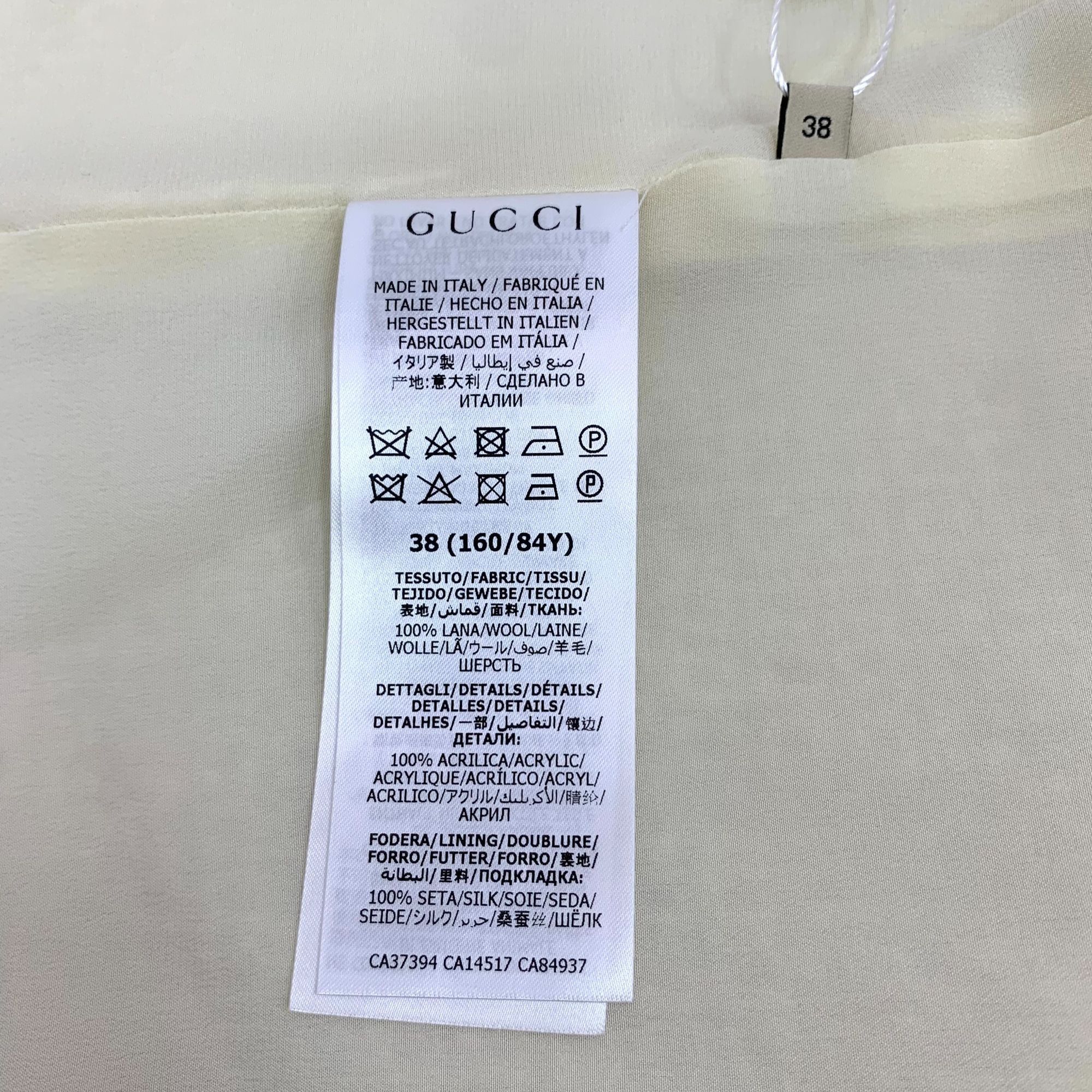 Gucci Gucci Womens Ivory Fringe Trim Open Front Wool Jacket Size XS / US 0-2 / IT 36-38 - 7 Thumbnail