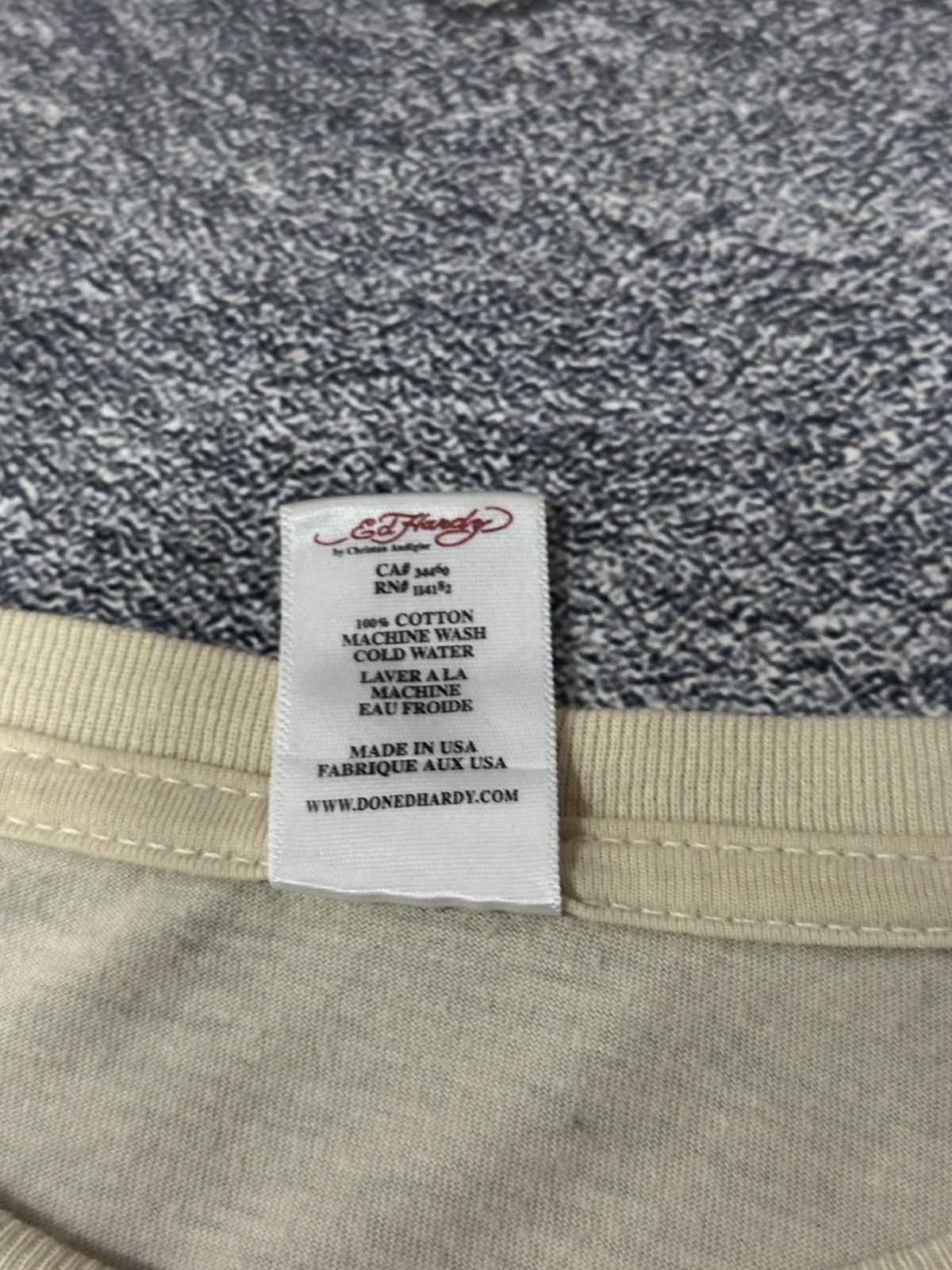 Ed Hardy Ed Hardy Born Free Eagle American Flag Graphic Tee Cream M Size US M / EU 48-50 / 2 - 9 Thumbnail