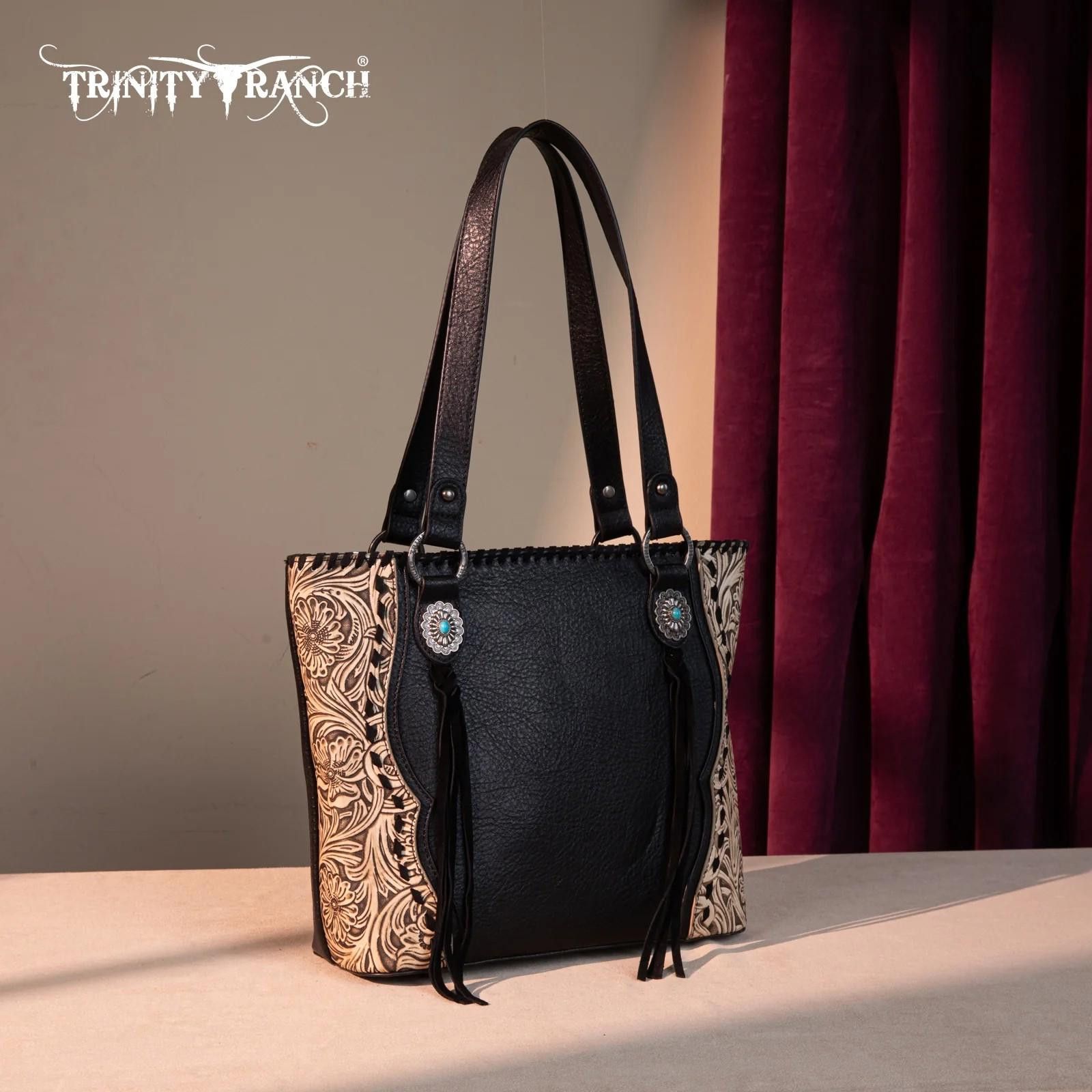 Designer Trinity Ranch Stylish Tote Bag with Fringe Detail Size ONE SIZE - 4 Thumbnail