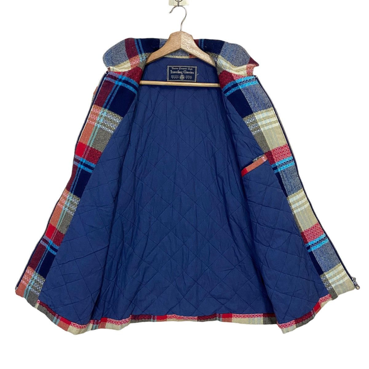 Japanese Brand Vintage 90s Travelling Classic Flanel Plaid Zipper Jacket Size US M / EU 48-50 / 2 - 8 Thumbnail