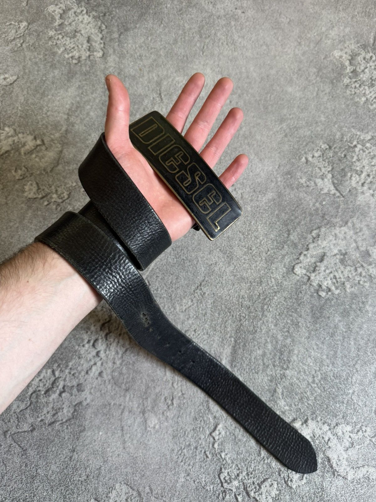 Diesel Diesel 90s retro vintage leather big logo belt avantgarde Size ONE SIZE - 4 Thumbnail