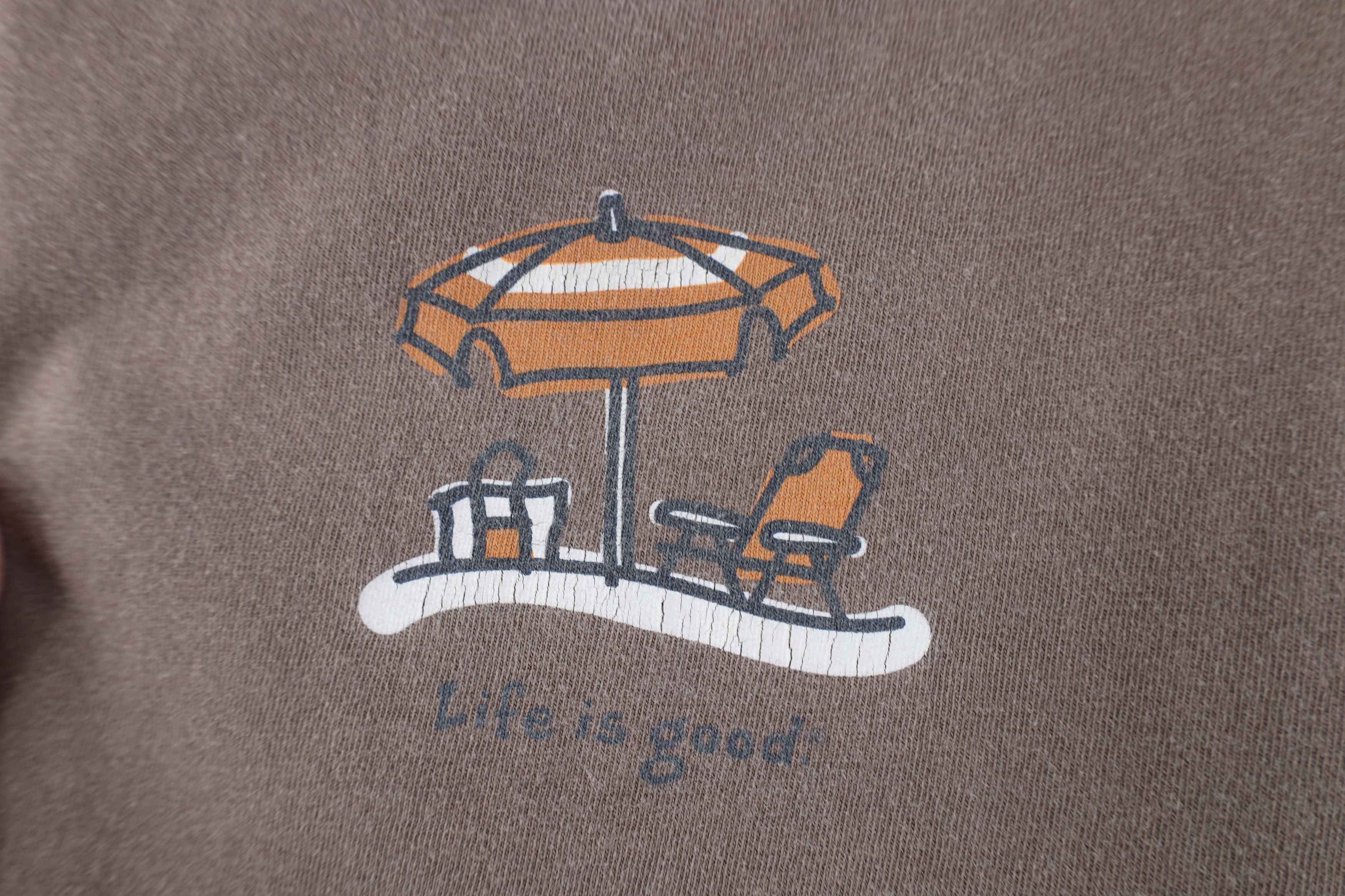 Life is Good Life Is Good Spell Out Beach Short Sleeve T-Shirt Brown Size L / US 10 / IT 46 - 5 Thumbnail