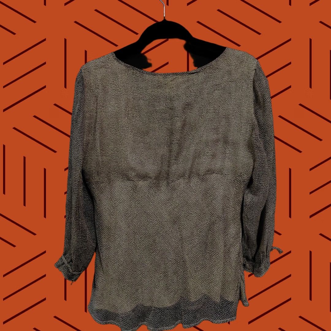 Vintage ALLISON TAYLOR Silk Blouse Brown Solid 3/4 Sleeve Women Size L Size L / US 10 / IT 46 - 1 Thumbnail
