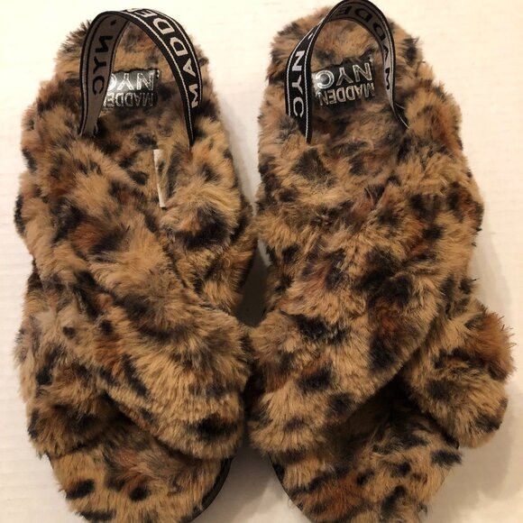 STEVE MADDEN WOMEN'S FAUX FUR SANDALS SIZE: