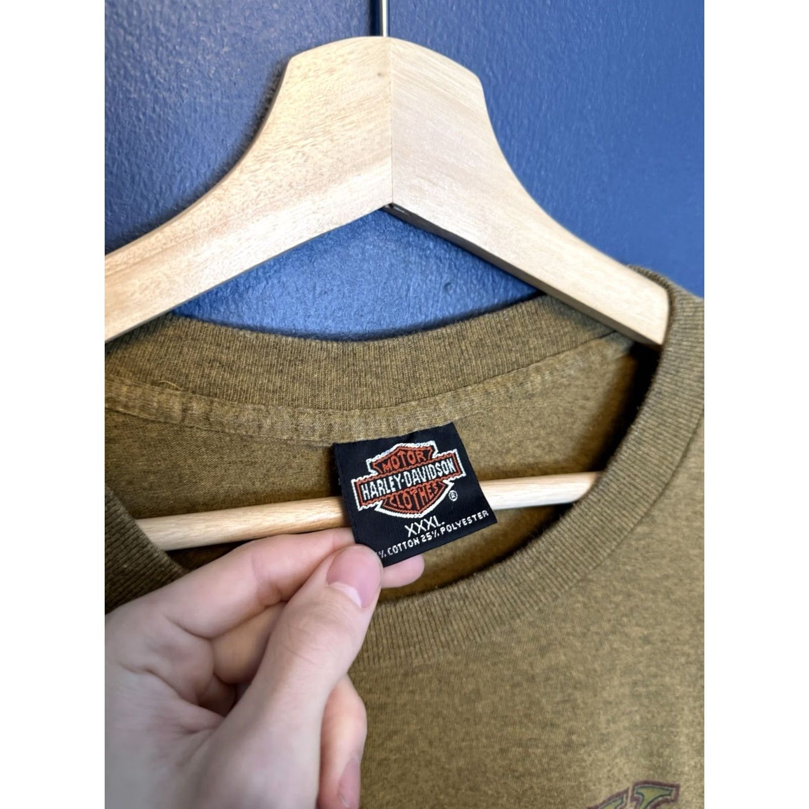 Harley Davidson VINTAGE Harley-Davidson T-Shirt 3XL Brown 90s Motorcycles Stone Wash Mens Shirt Size US XXL / EU 58 / 5 - 2 Thumbnail