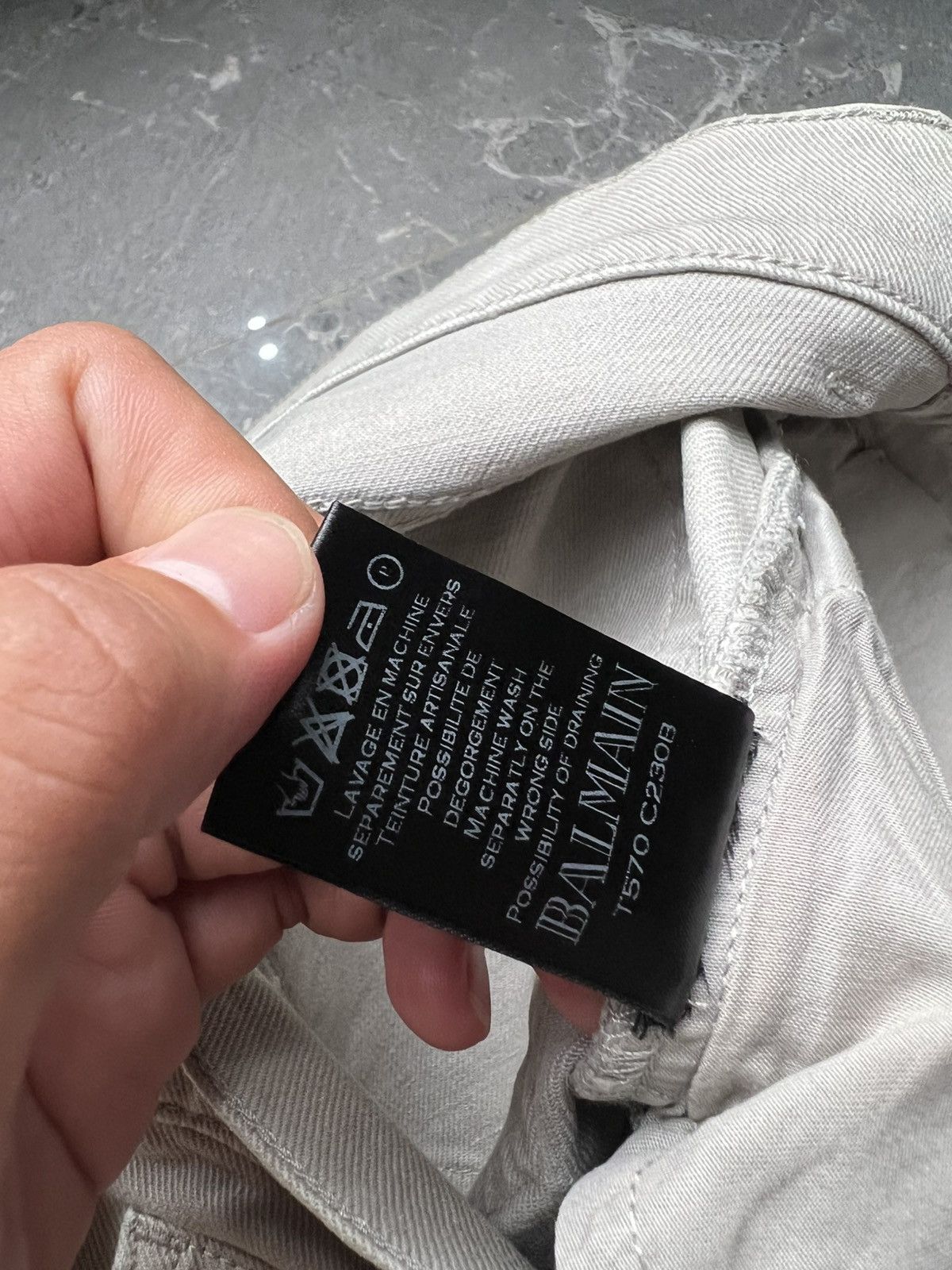 Balmain Balmain by Christophe Decarnin Striped Grey Jeans Size US 29 - 8 Thumbnail