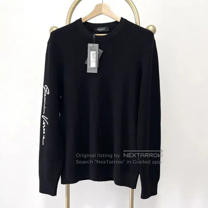 Versace Versace Men's Black Wool Long Sleeve Sweater . Size US XL / EU 56 / 4 - 5 Thumbnail