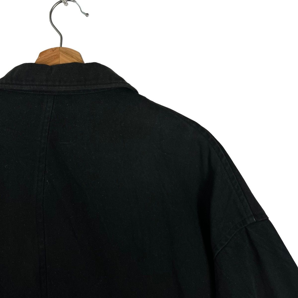 Yohji Yamamoto 🔥RICH BLACK - FLY COATS HERRINGBONE LONG JACKETS Size US M / EU 48-50 / 2 - 10 Thumbnail