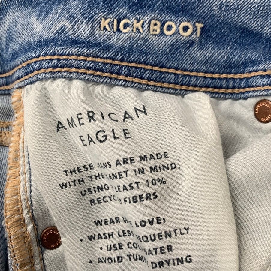 American Eagle Outfitters New American Eagle Womens Size 6 Kick Denim Blue Jeans Size 28" / US 6 / IT 42 - 7 Thumbnail