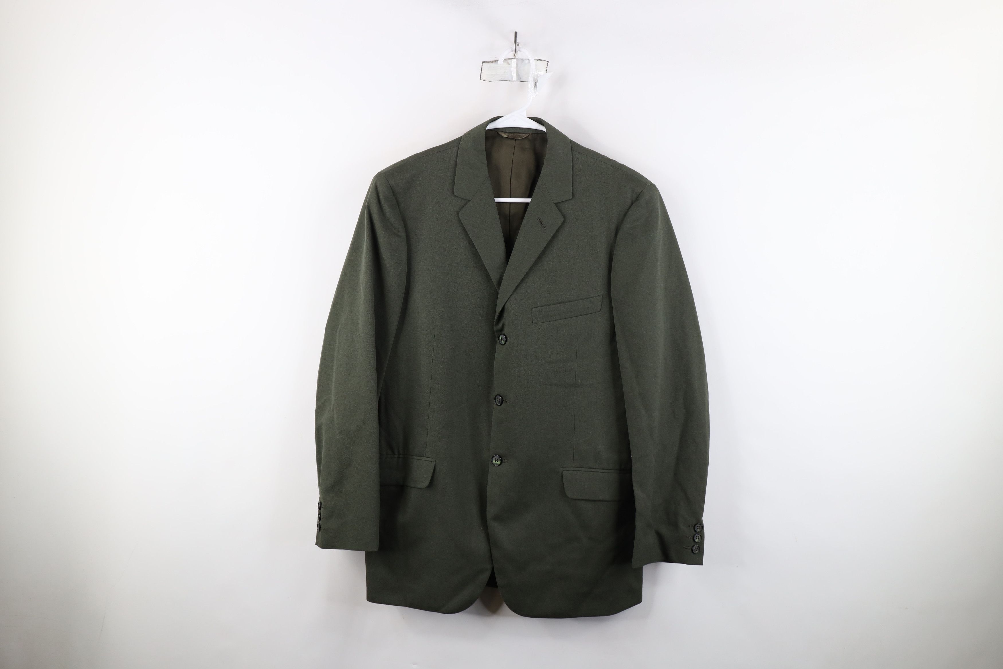 Vintage Vintage 50s Streetwear Button Suit Coat Blazer Jacket Green Size US L / EU 52-54 / 3 - 1 Thumbnail