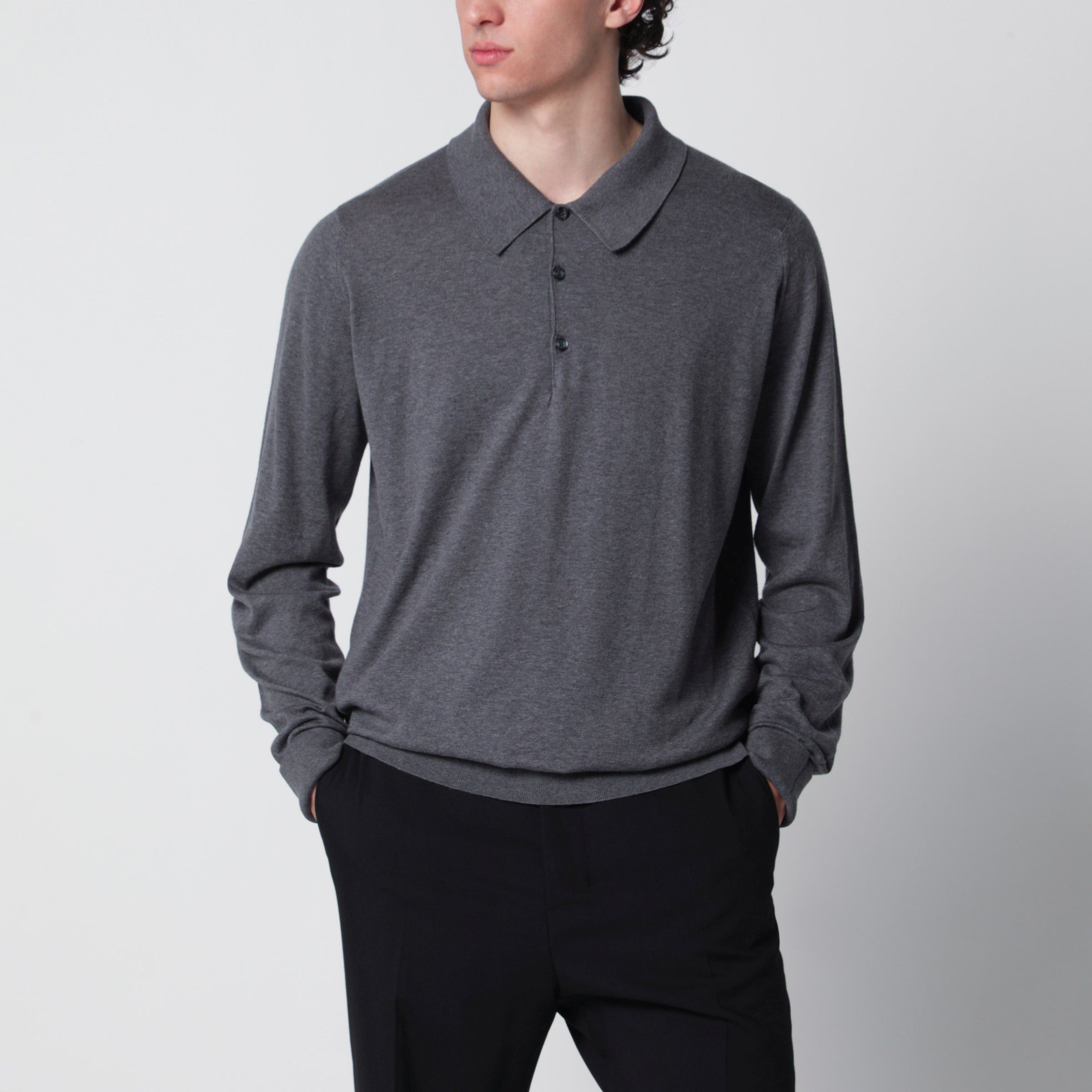 John Smedley John Smedley Gray Finchley Polo In Cotton Size US XL / EU 56 / 4 - 1 Thumbnail