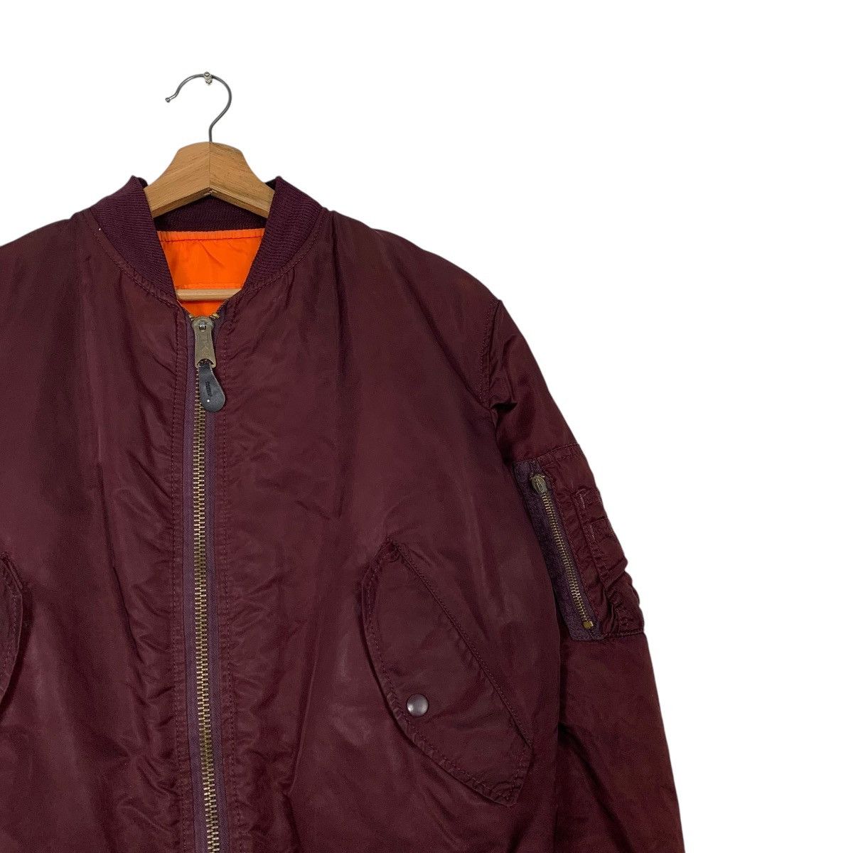 Alpha Industries Vintage Alpha Industries Maroon USAF MA-1 Bomber Made In USA Size US M / EU 48-50 / 2 - 5 Thumbnail