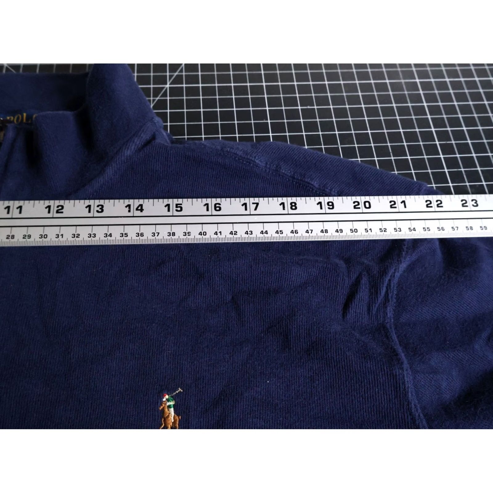 Polo Ralph Lauren Polo Ralph Lauren Sweater Men's 2XL Blue 1/4 Zip Mock Neck Estate Rib Cotton Knit Pullover Embroidered Pony 90s Retro Vintage Optional Size US XXL / EU 58 / 5 - 7 Thumbnail