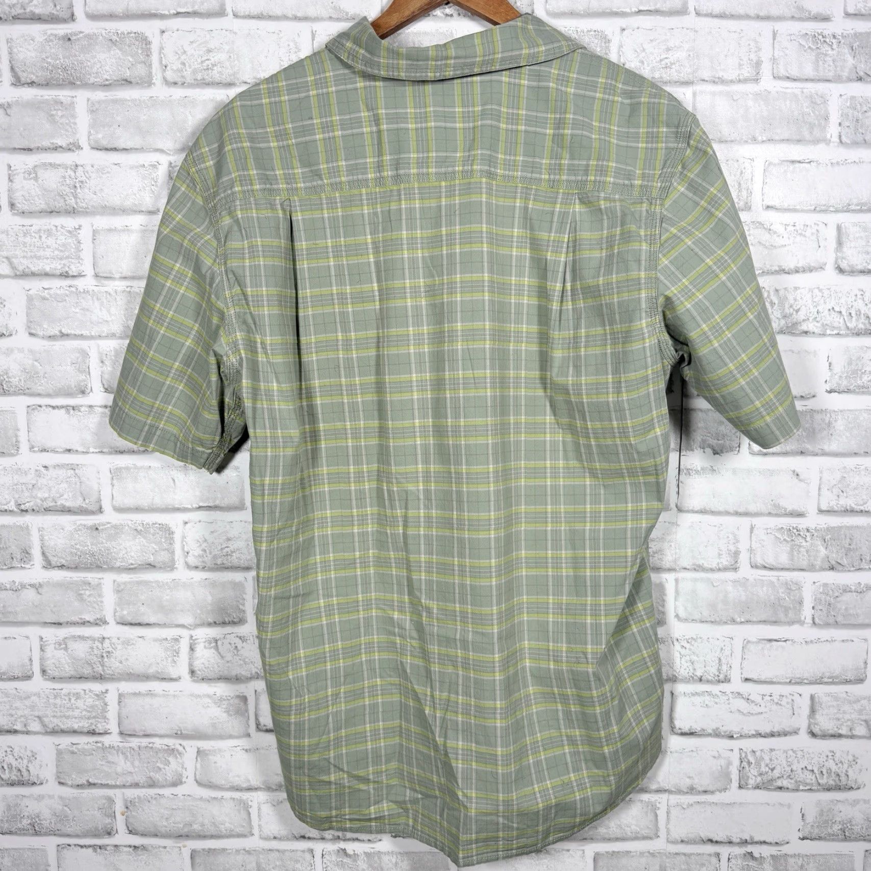 Carhartt Carhartt Shirt Mens Size L Green Plaid Short Sleeve Button-Down Button-Up Regular Fit Size US 33 - 5 Thumbnail