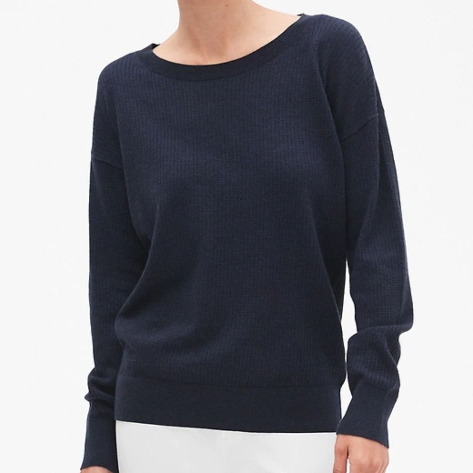 Banana Republic Banana Republic Blue Seed Stitch Crew Neck Top Size XS / US 0-2 / IT 36-38 - 7 Thumbnail