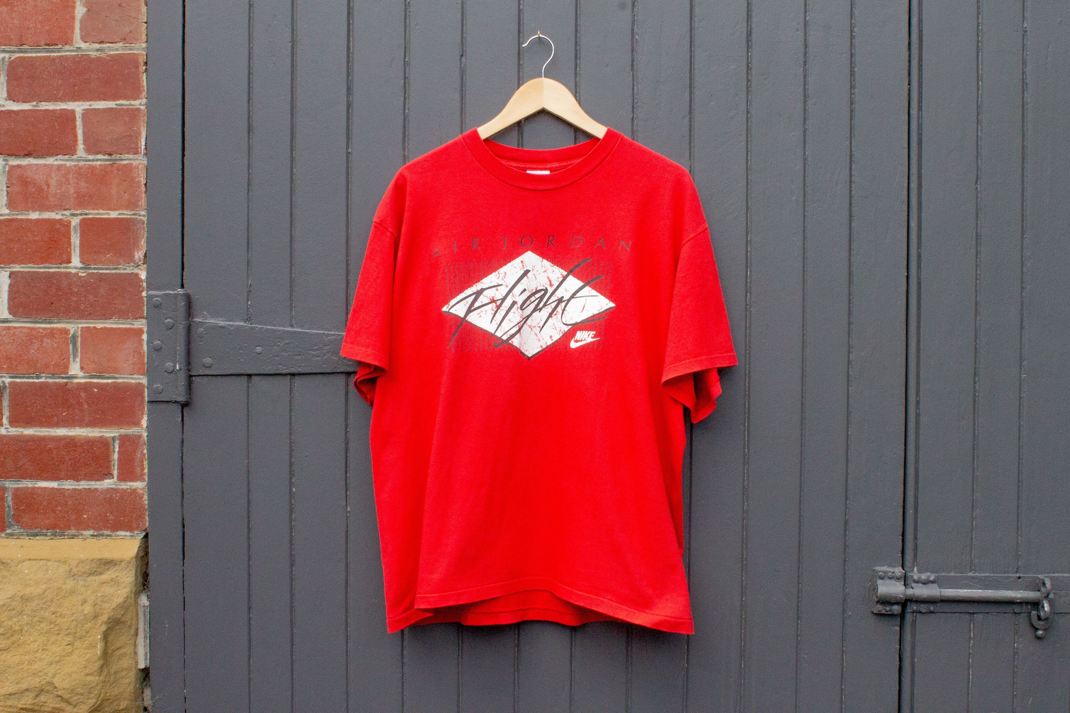 image of 80's Nike Jordan Flight T-Shirt in Red, Men's (Size Large)