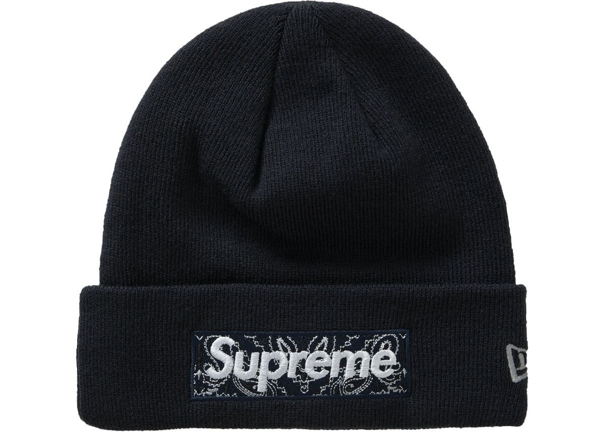 New Era × Supreme FW19 Supreme New Era Bandana Box Logo Beanie Black OS Size ONE SIZE - 12 Thumbnail
