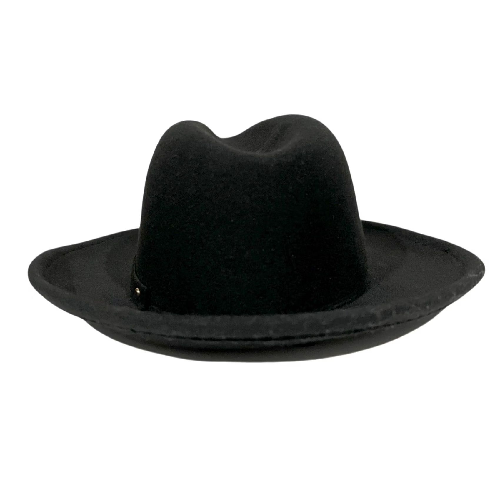 FELT VINTAGE Peter Grimm Fedora Hat Women’s One Size Black Wool Felt Fedora Women 100% Wool Solid Pattern China Size ONE SIZE - 5 Thumbnail