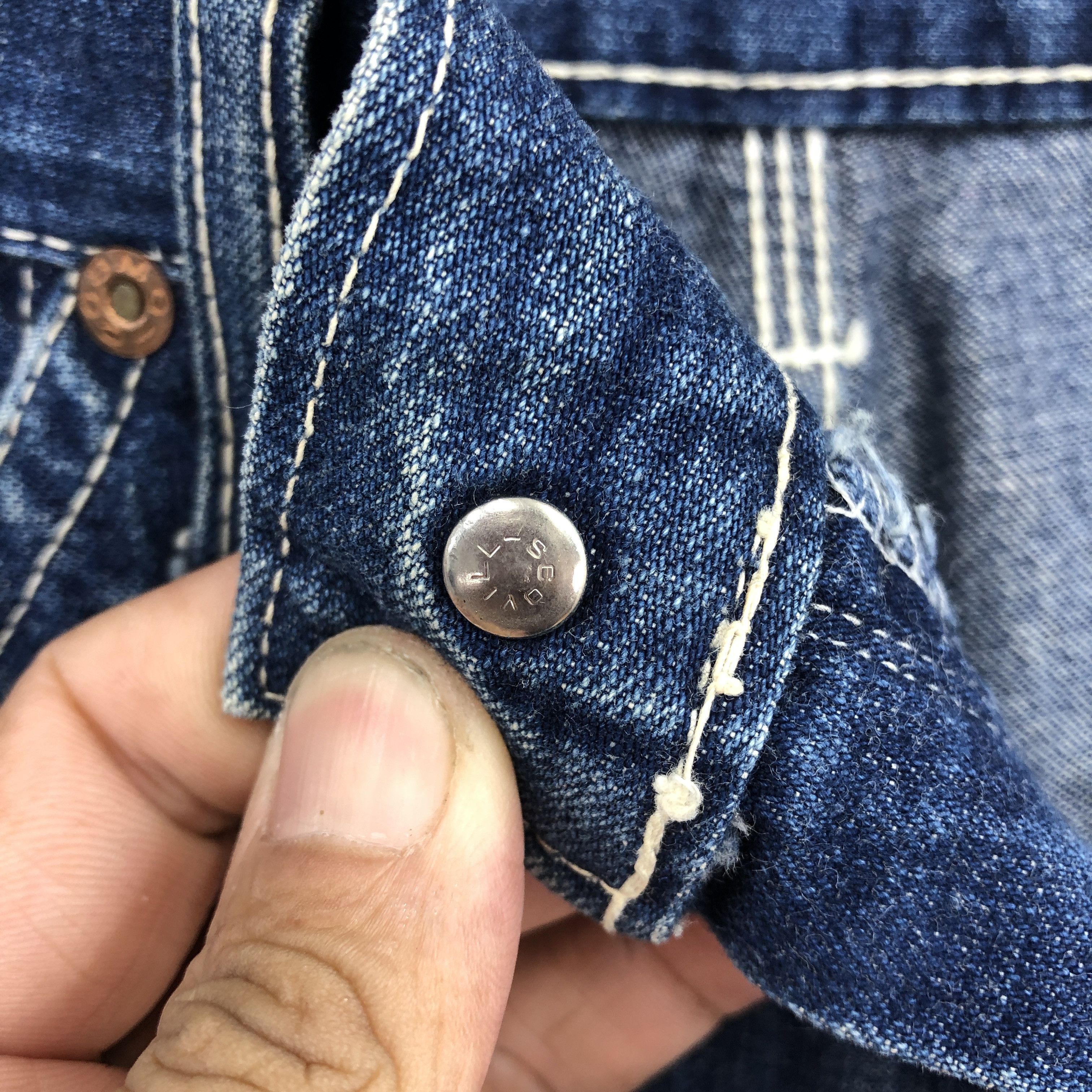 Japanese Brand Vintage 70s Cosmo Carpenter Jeans Workwear Denim - GF30289 Size 28" / US 6 / IT 42 - 6 Thumbnail