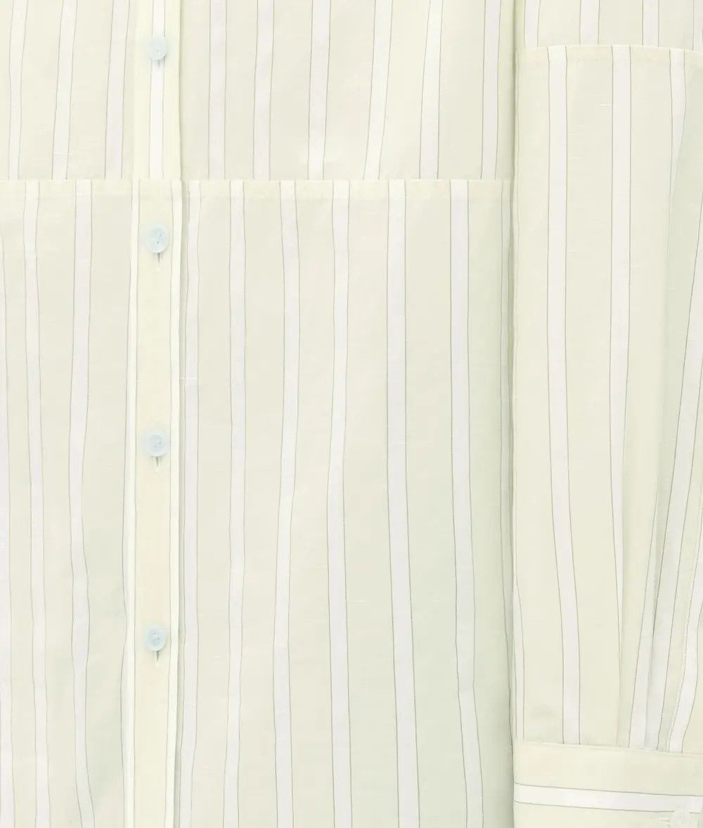 Bottega Veneta o1lf3ng10825 Cotton Linen Relaxed Striped Shirt Multicolor Size US M / EU 48-50 / 2 - 5 Thumbnail