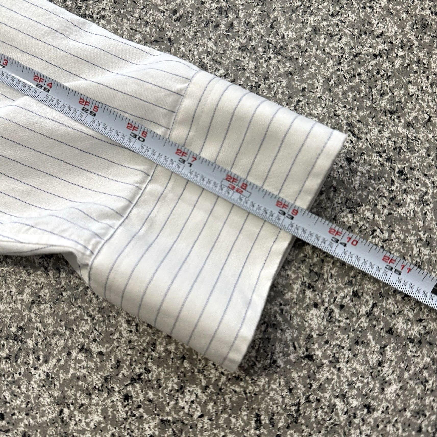 Lands' End Lands' End Button Down Shirt Mens 18.5 37 White Non-Iron Supima Cotton Pinpoint Striped Long Sleeve Dress Shirt Mens XS-XL Size US XXL / EU 58 / 5 - 7 Thumbnail