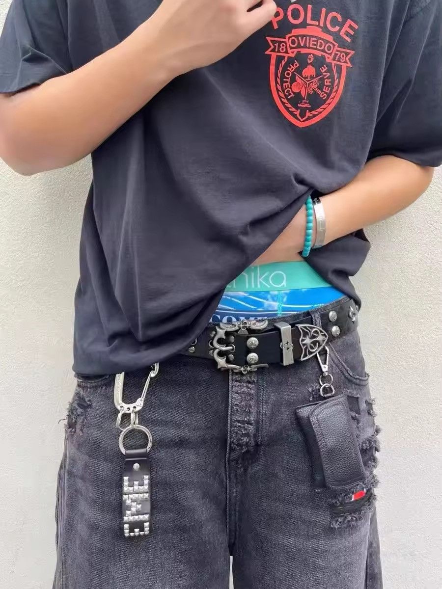 Japanese Brand punk style pu leather belt Size ONE SIZE - 5 Thumbnail