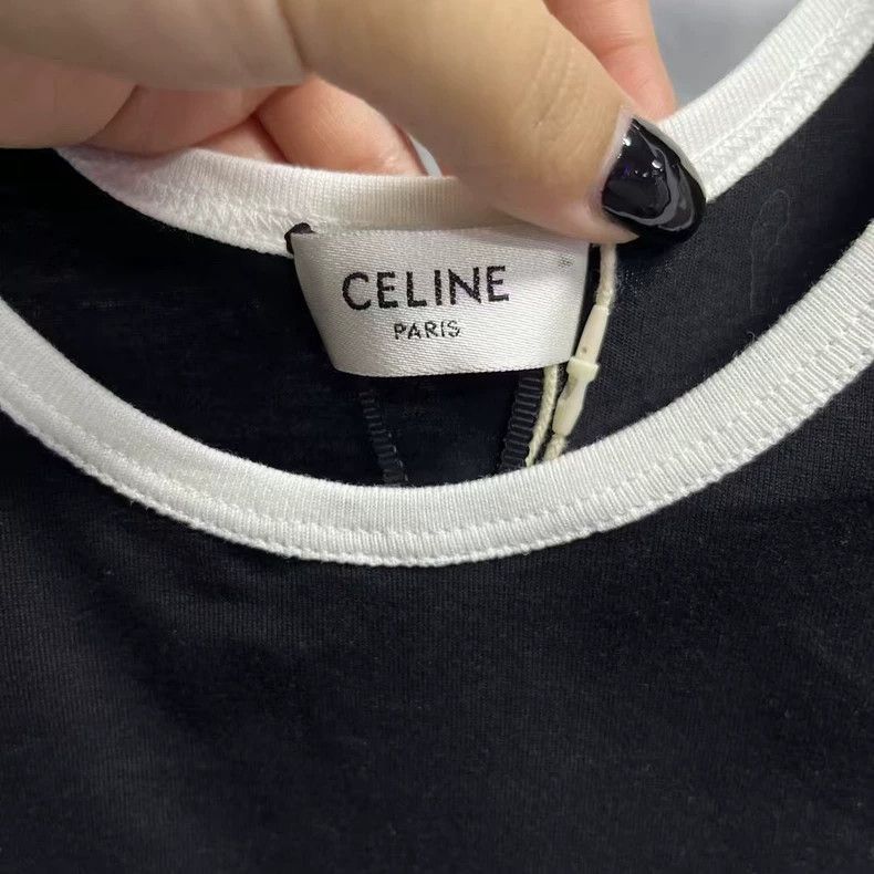 Celine Celine Black Logo Print Crop Tank Top Size M / US 6-8 / IT 42-44 - 2 Thumbnail